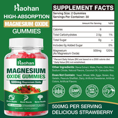 Close-up of strawberry-flavored magnesium gummies