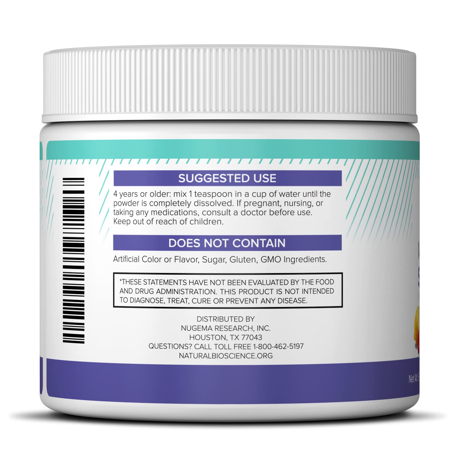 Magnesium Citrate and Glycinate ingredients highlighted