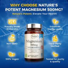 USA-made magnesium supplement for sleep support with 60 capsules