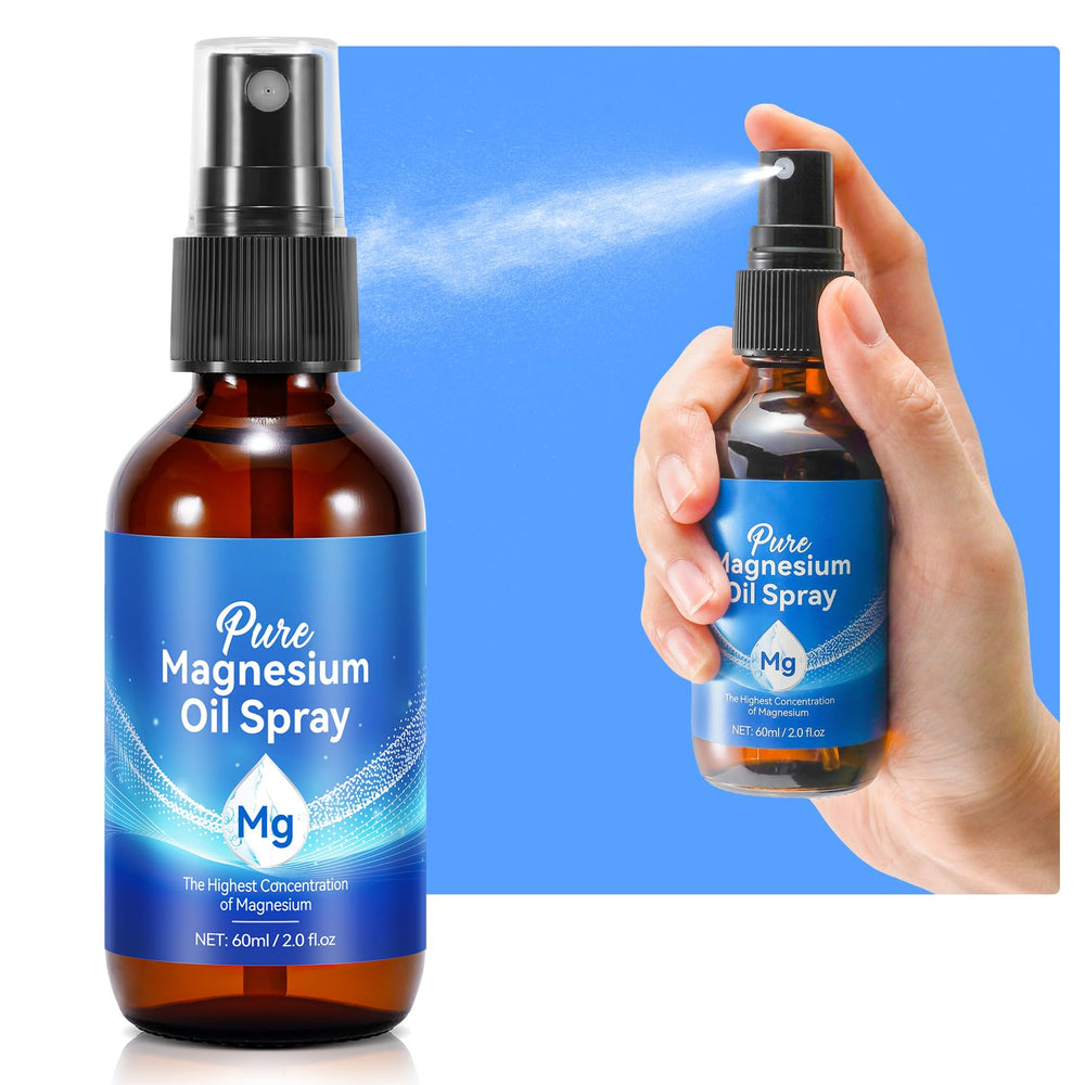 Travel-friendly magnesium spray bottle in hand
