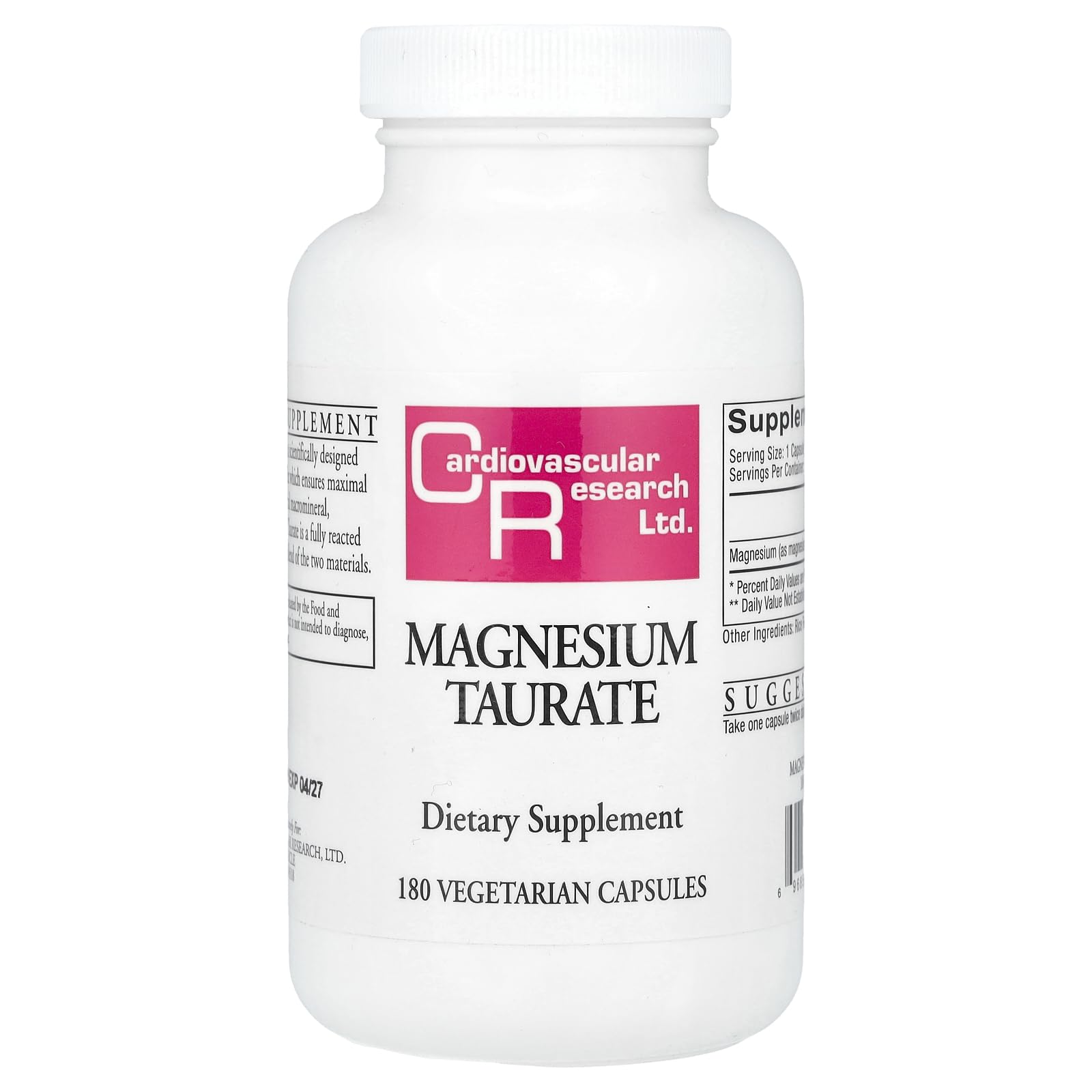 Cardiovascular Research Magnesium Taurate 125 mg bottle MAGT2