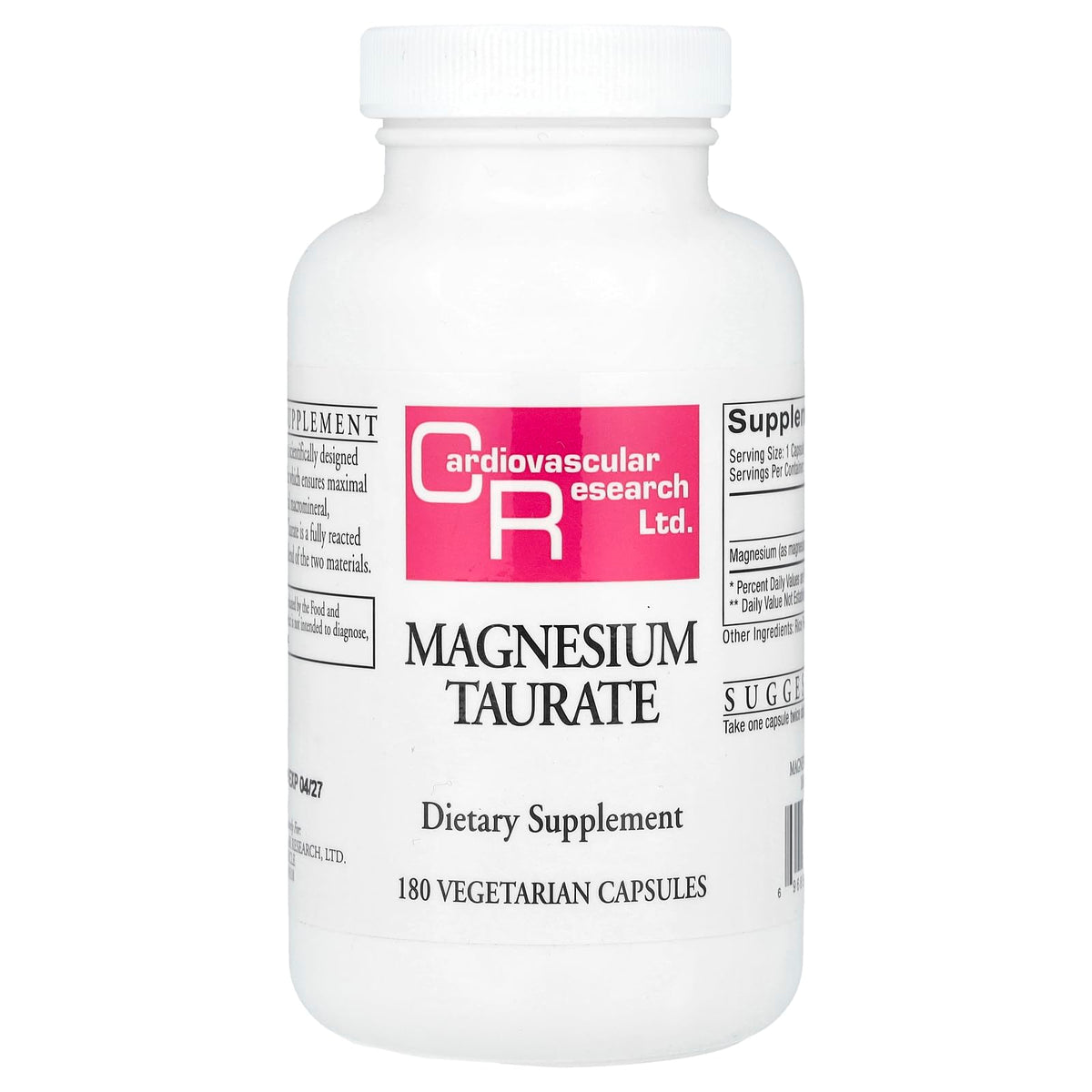 Cardiovascular Research Magnesium Taurate 125 mg bottle MAGT2