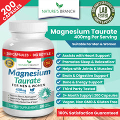 Nutrition label showing magnesium taurate ingredients
