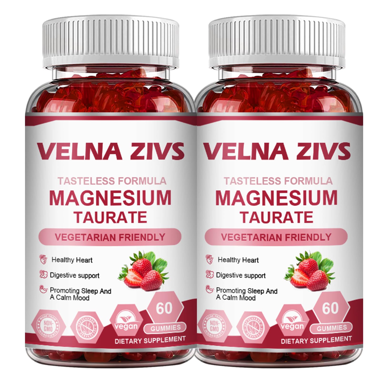Magnesium Taurate Gummies 1800mg bottle on white background