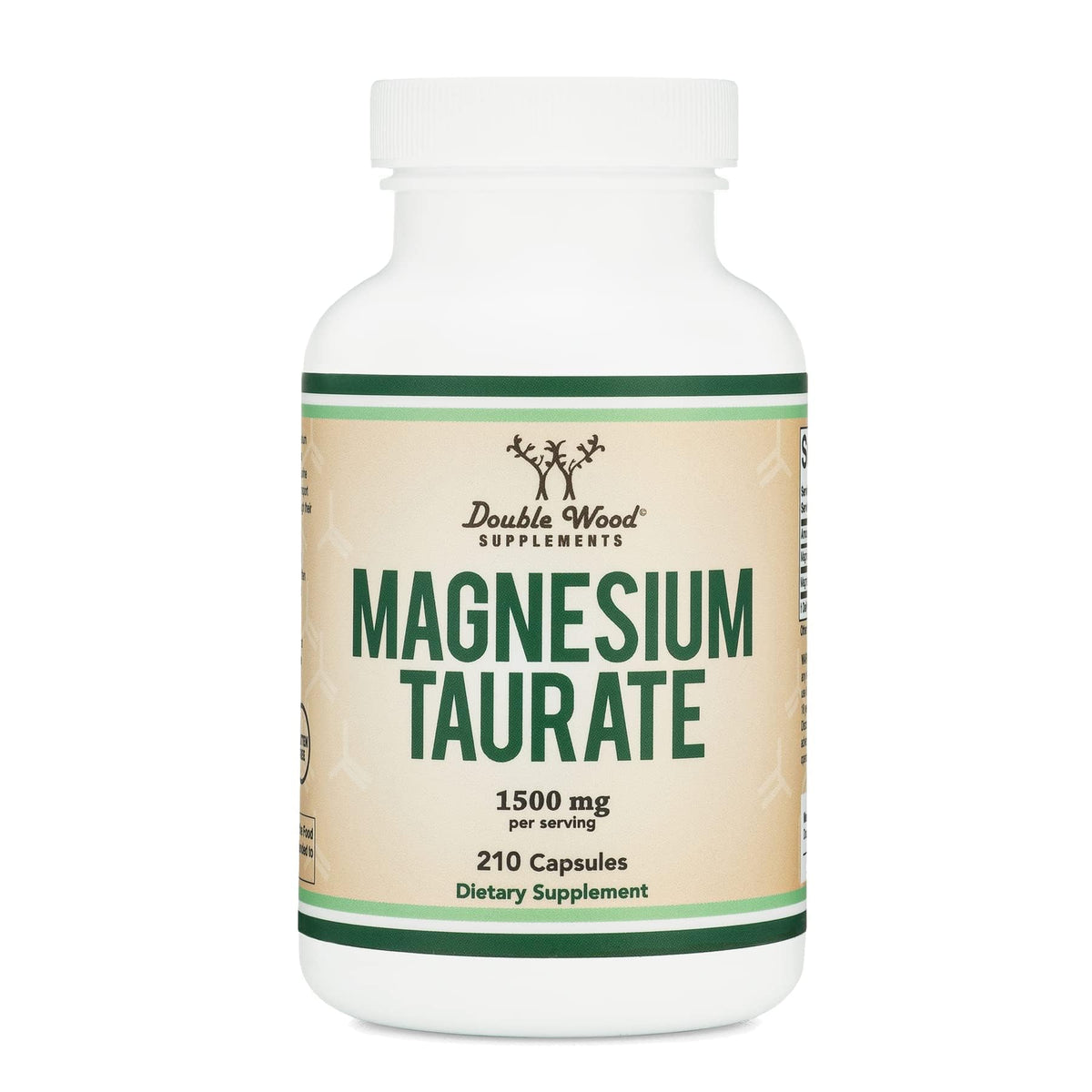 Bottle of Magnesium Taurate Supplement Cardio Health with 1,500mg per Serving