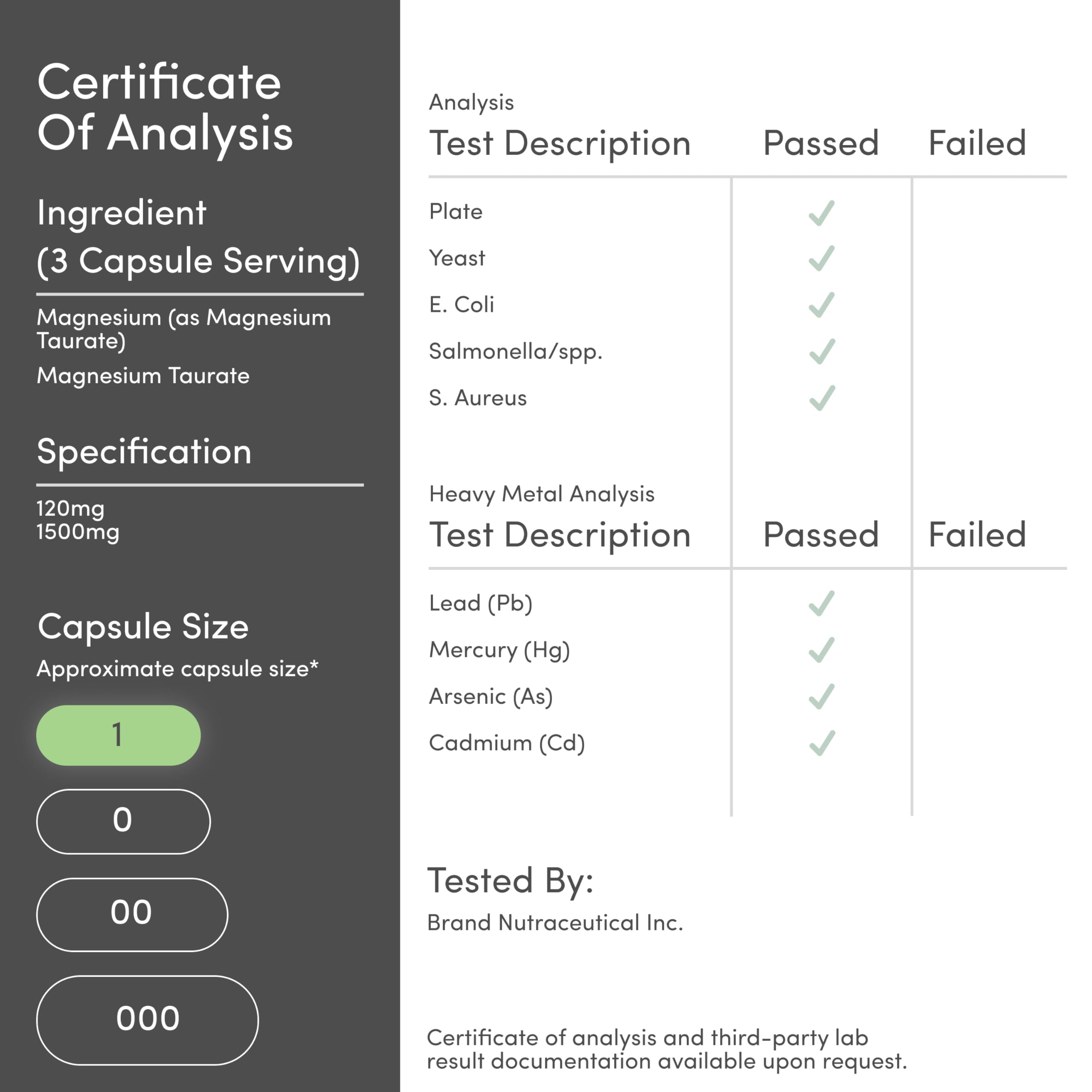Usage directions for Magnesium Taurate supplement