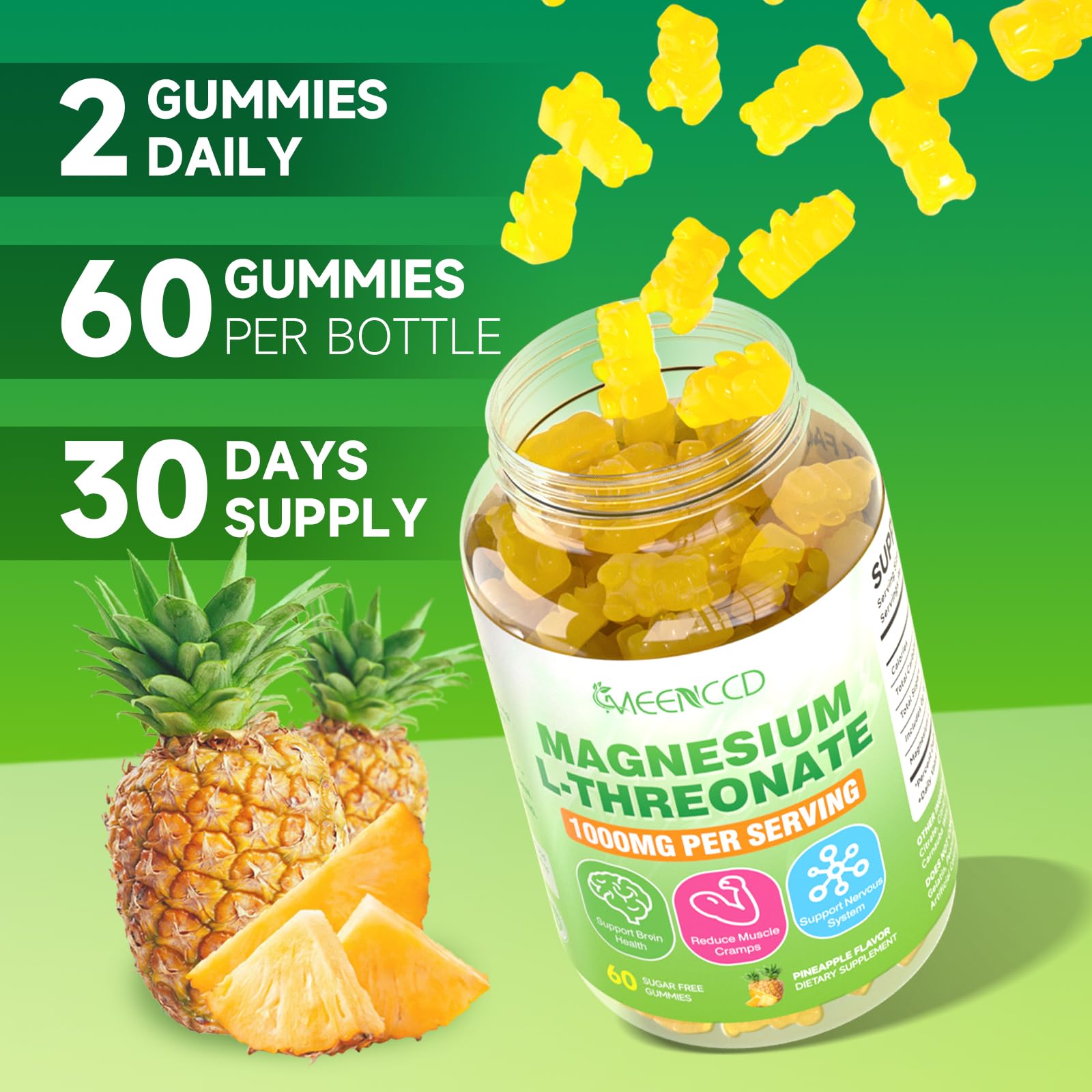 Pineapple slice with gummies arrangement