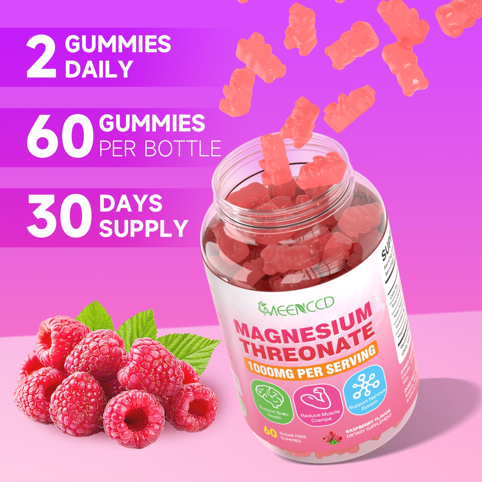 Close-up of raspberry-flavored gummies