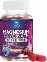 Bottle of Magnesium Glycinate Gummies with grape flavor.