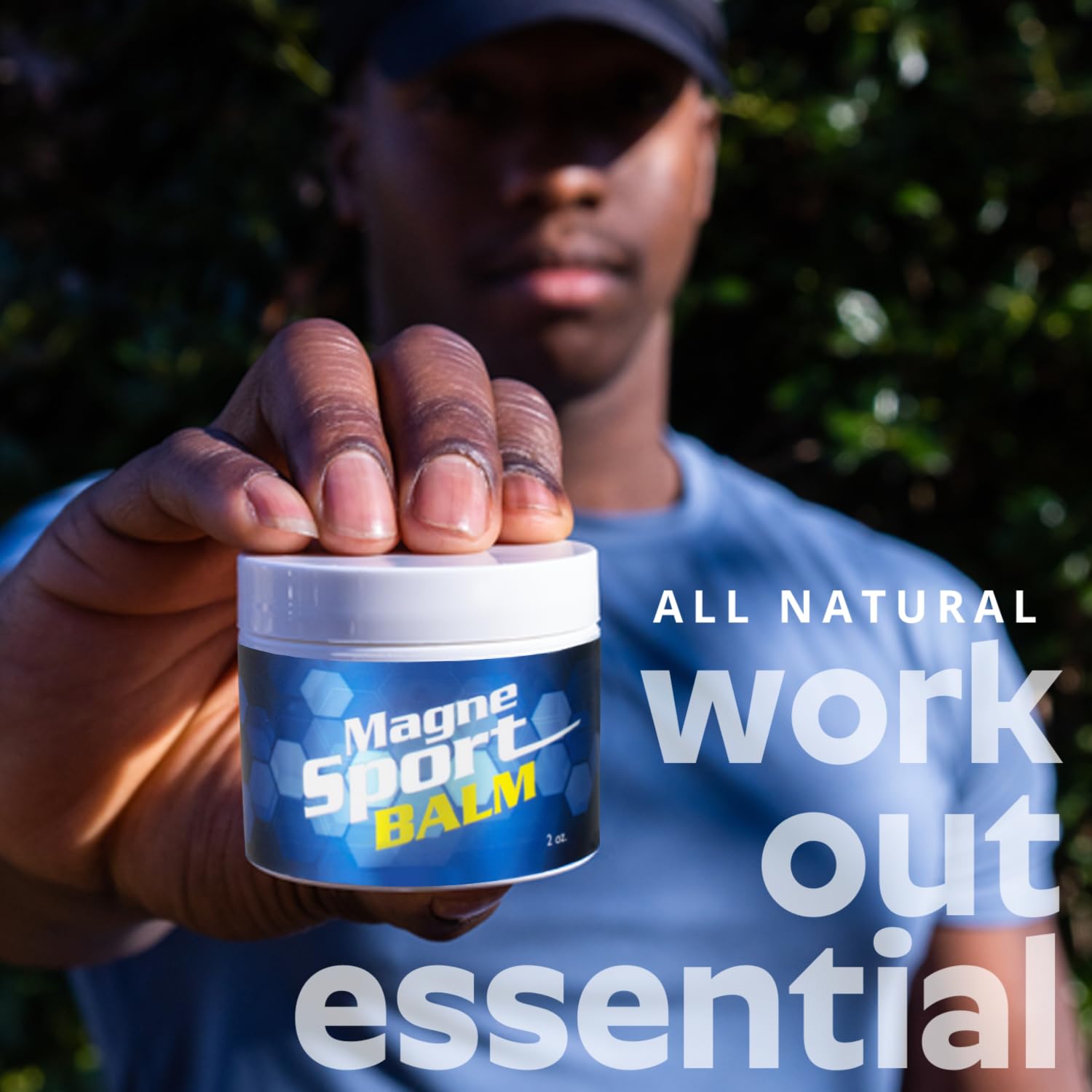 Athlete applying MagneSport balm during training recovery