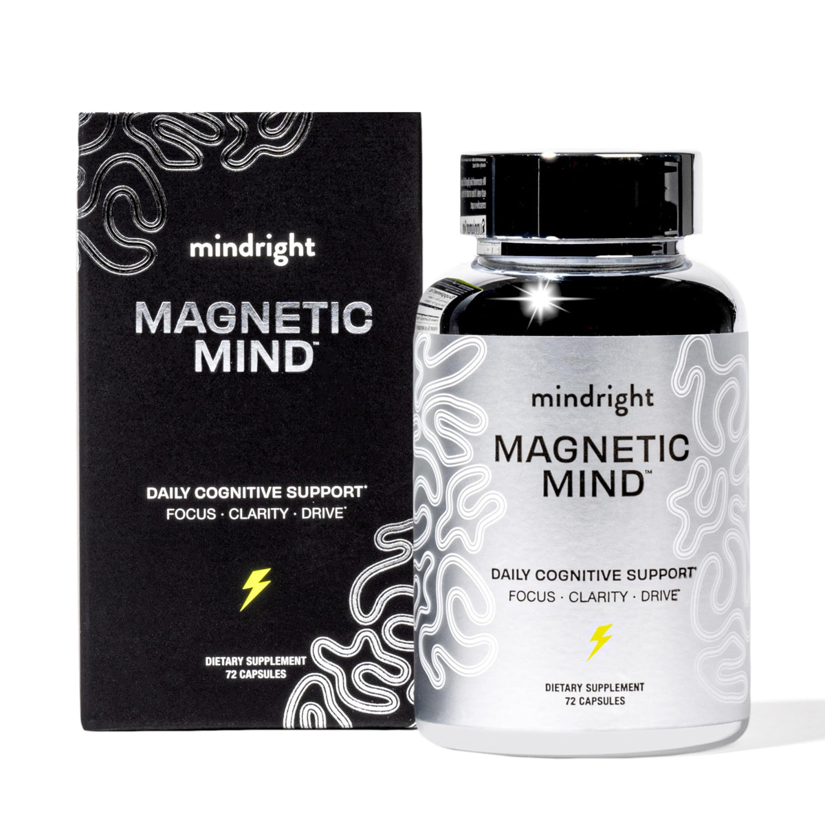 Magnetic Mind bottle with label visible
