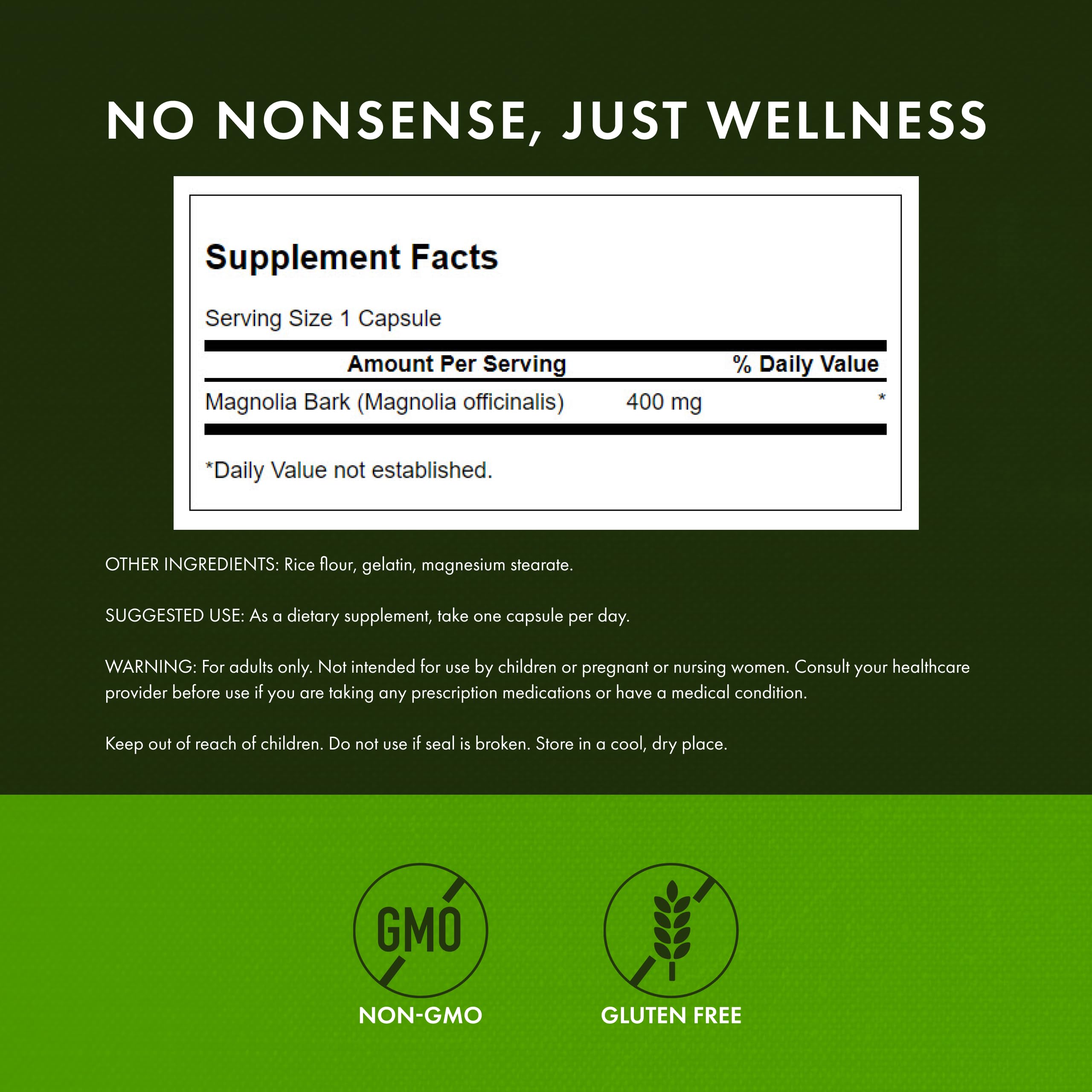 Magnolia bark capsules supporting digestive health