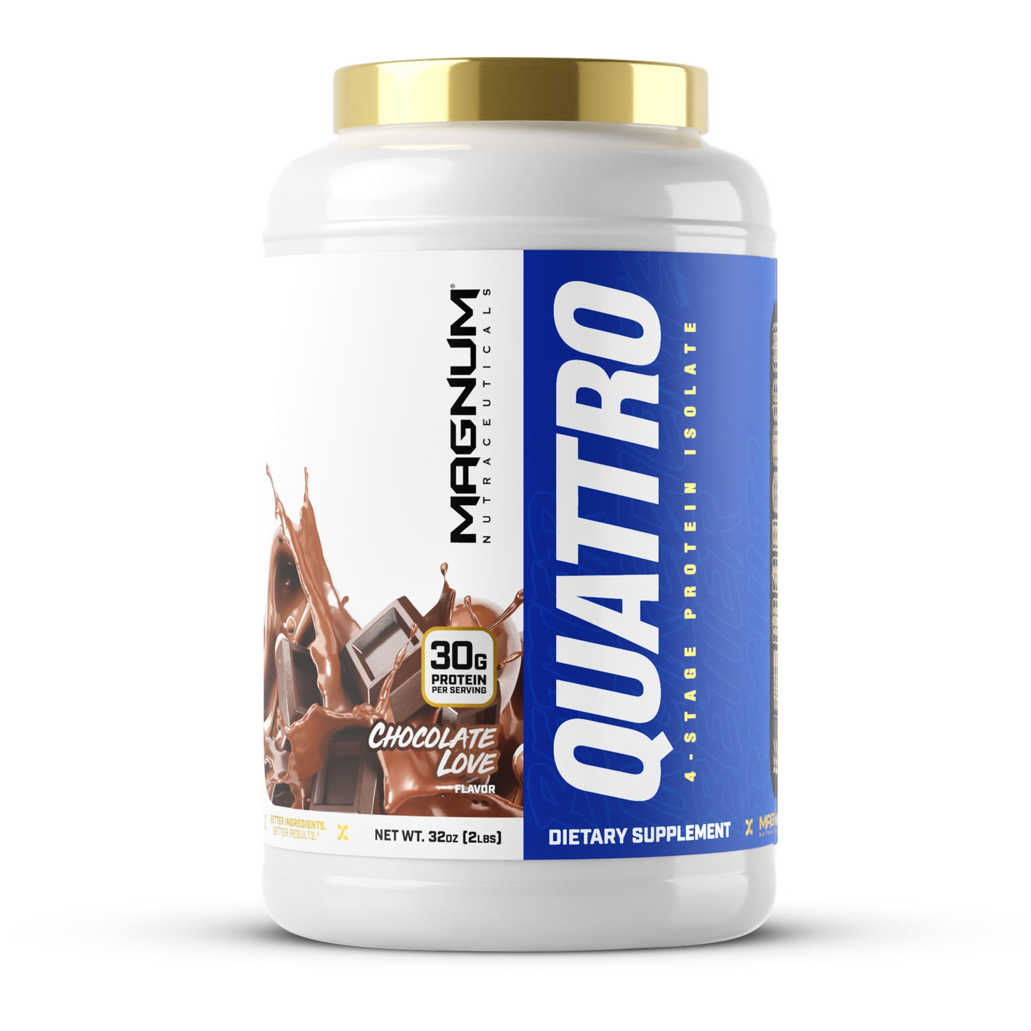 Shake in glass ready for quick post-workout refuel with Magnum Quattro.