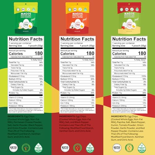 Magos Egg Chips Salt & Pepper bag highlighting low-carb crunch for keto-friendly cravings