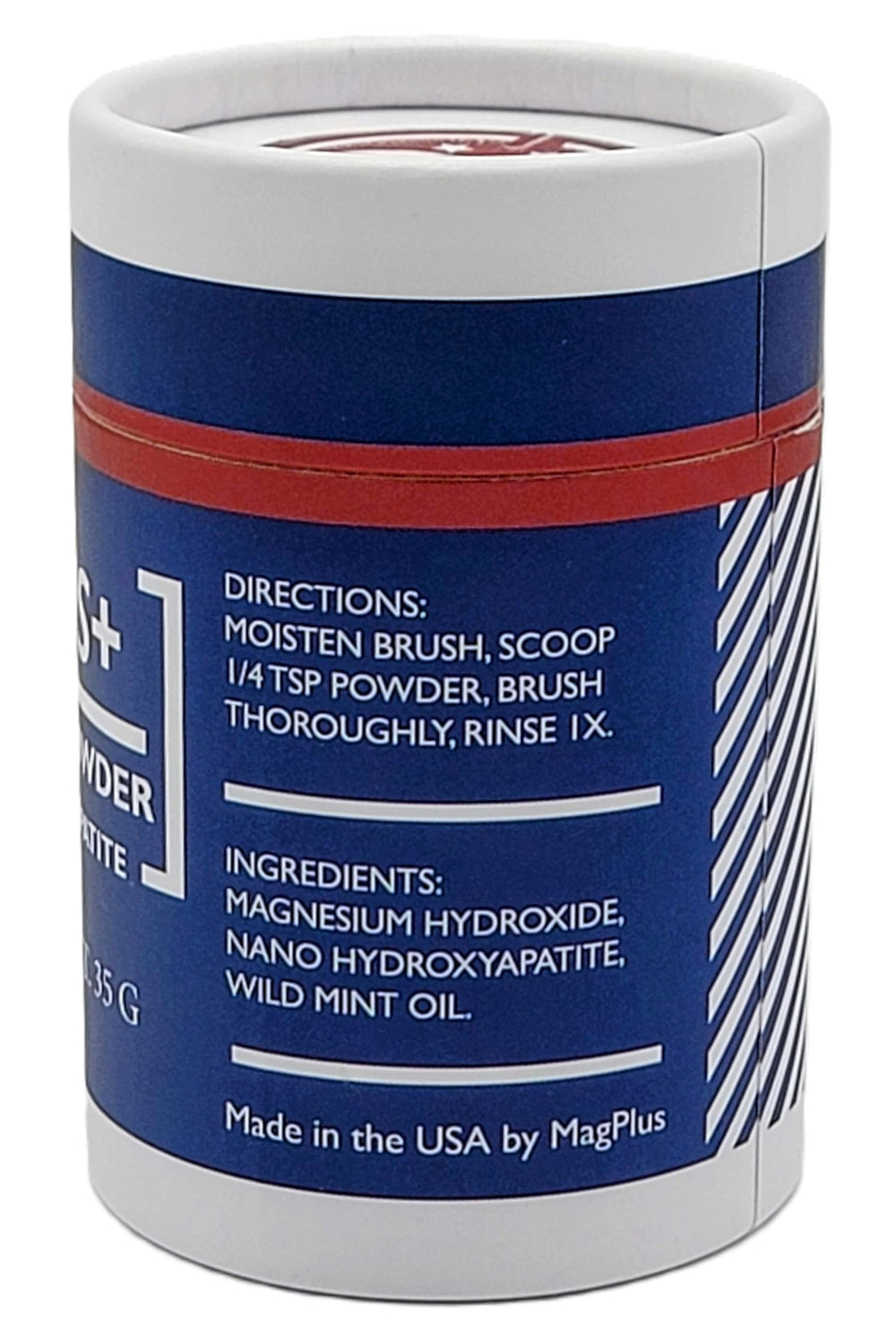 Close-up of MagPlus+ Mint toothpowder texture