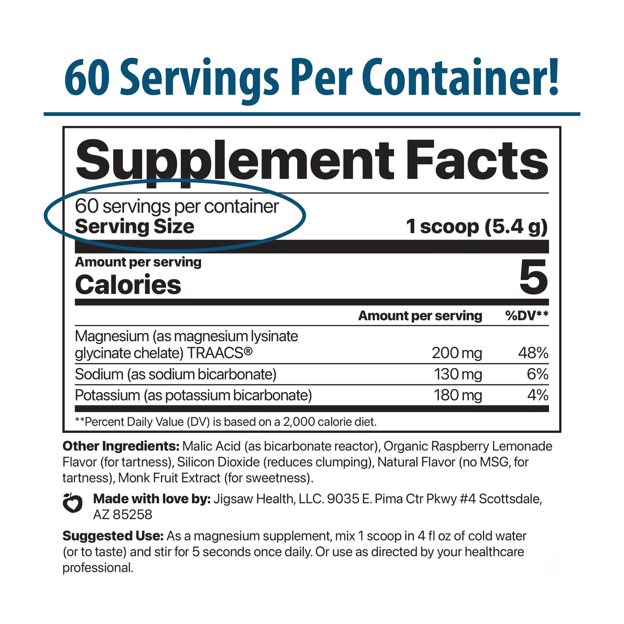 Jigsaw MagSoothe Raspberry Lemonade jar – back label