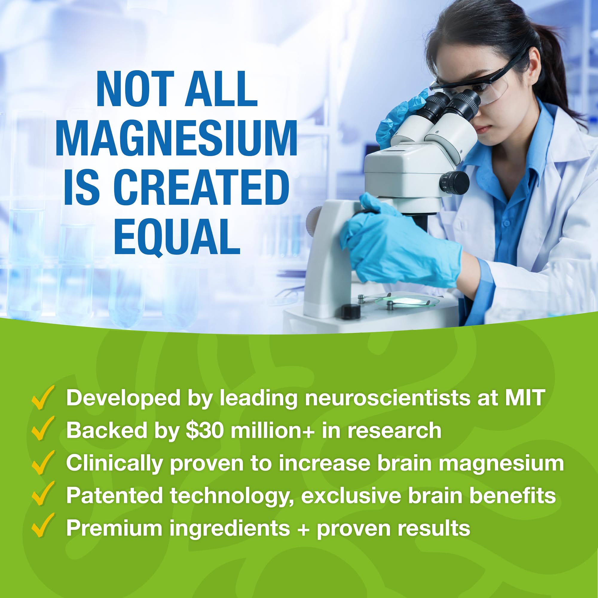 Magtein capsules poured into hand indicate easy daily dose routine.