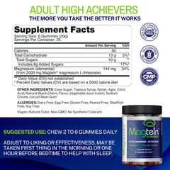 Supplement facts panel for Magnesium L-Threonate
