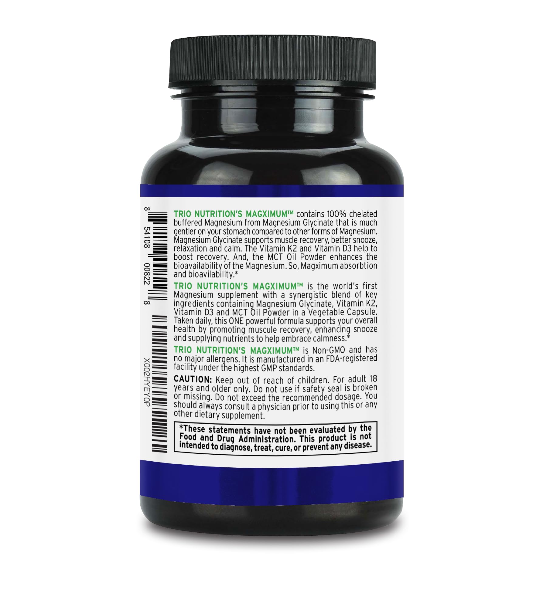 Two-tablet serving of MagXimum in veggie capsules