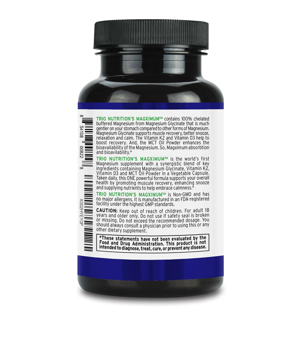 Two-tablet serving of MagXimum in veggie capsules