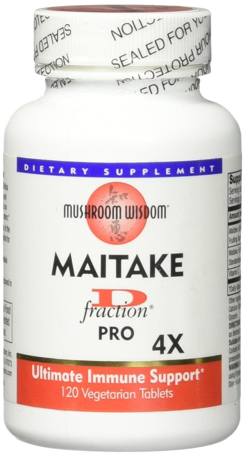 Maitake D-Fraction Pro 120 count bottle by Mushroom Wisdom