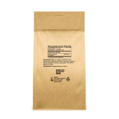 Back view and nutrition panel of Maitake Mushroom Powder 1lb