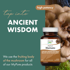 Close-up of concentrated Maitake mushroom powder capsules