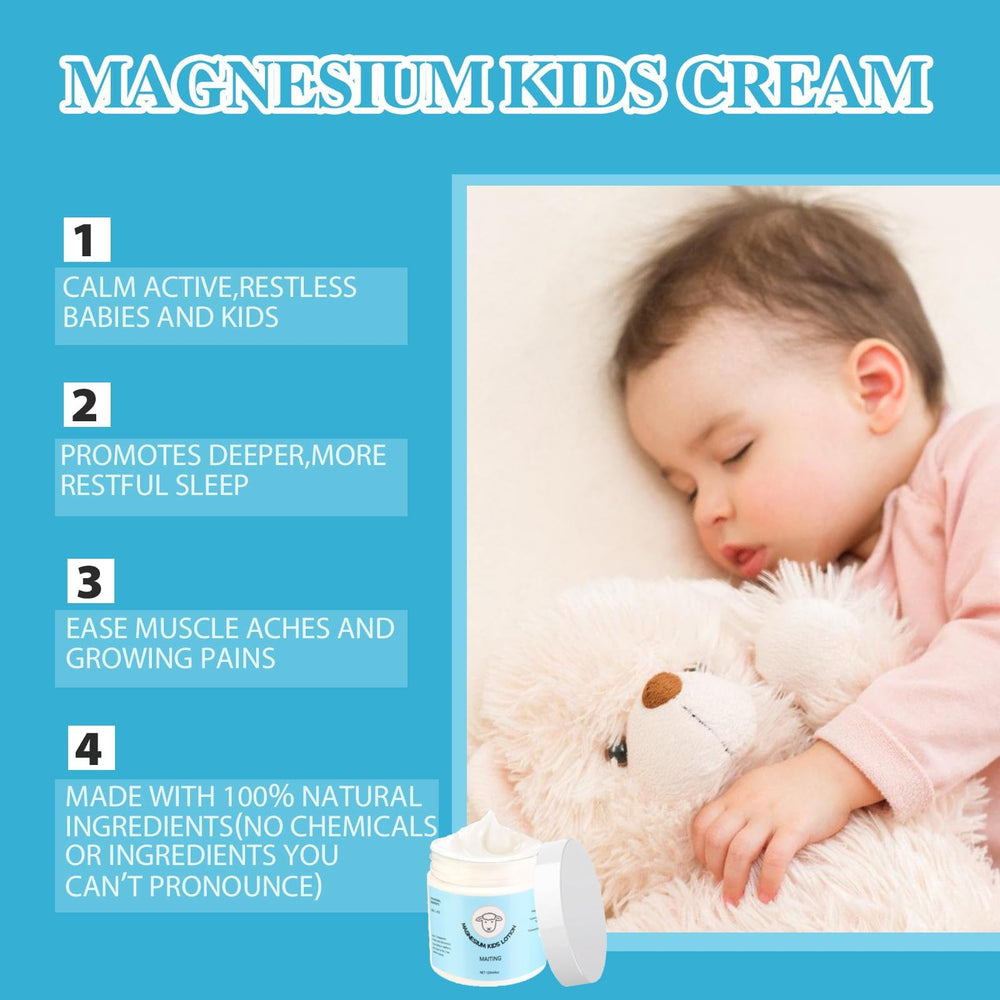 Kids in bedtime routine applying magnesium cream