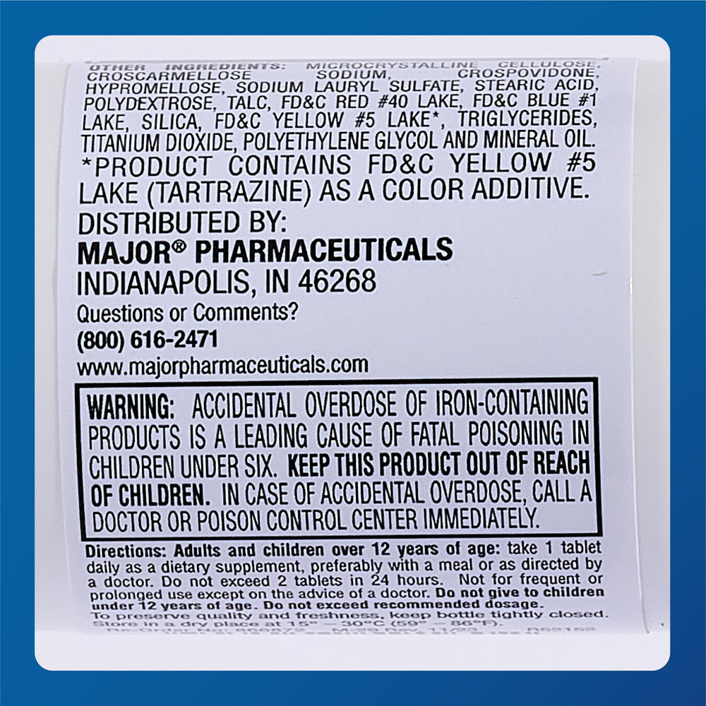Major Pharmaceuticals branding on packaging