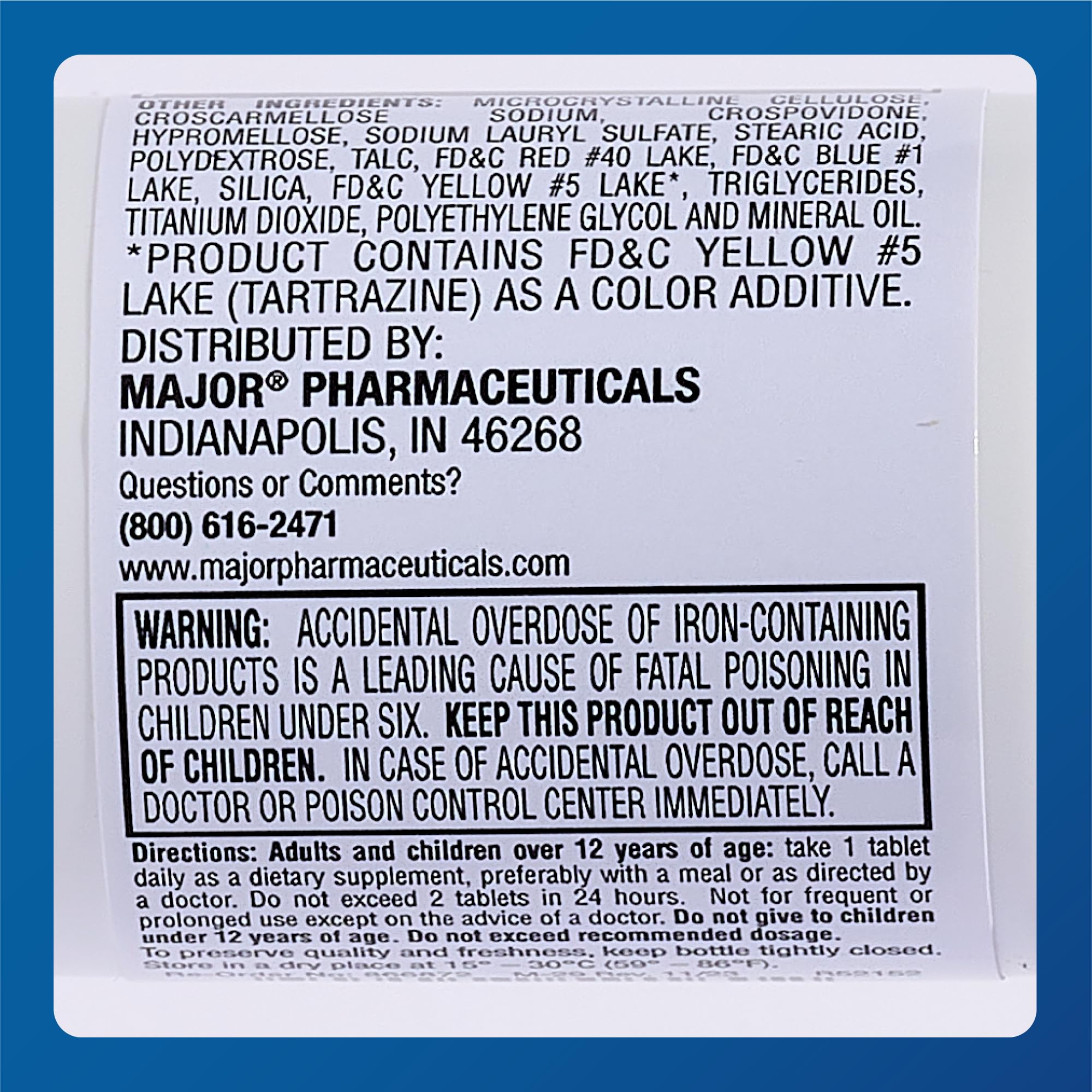 Product branding image for Major Ferosul iron supplement