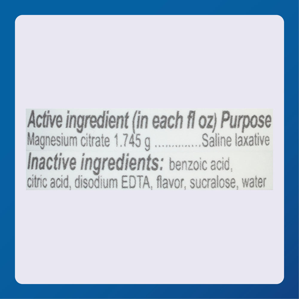 Packaging and product instructions for Major Magnesium Citrate Saline Laxative