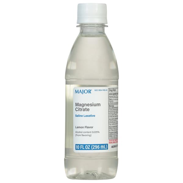 Major Magnesium Citrate Saline Laxative Lemon flavor bottle, 10 fl oz