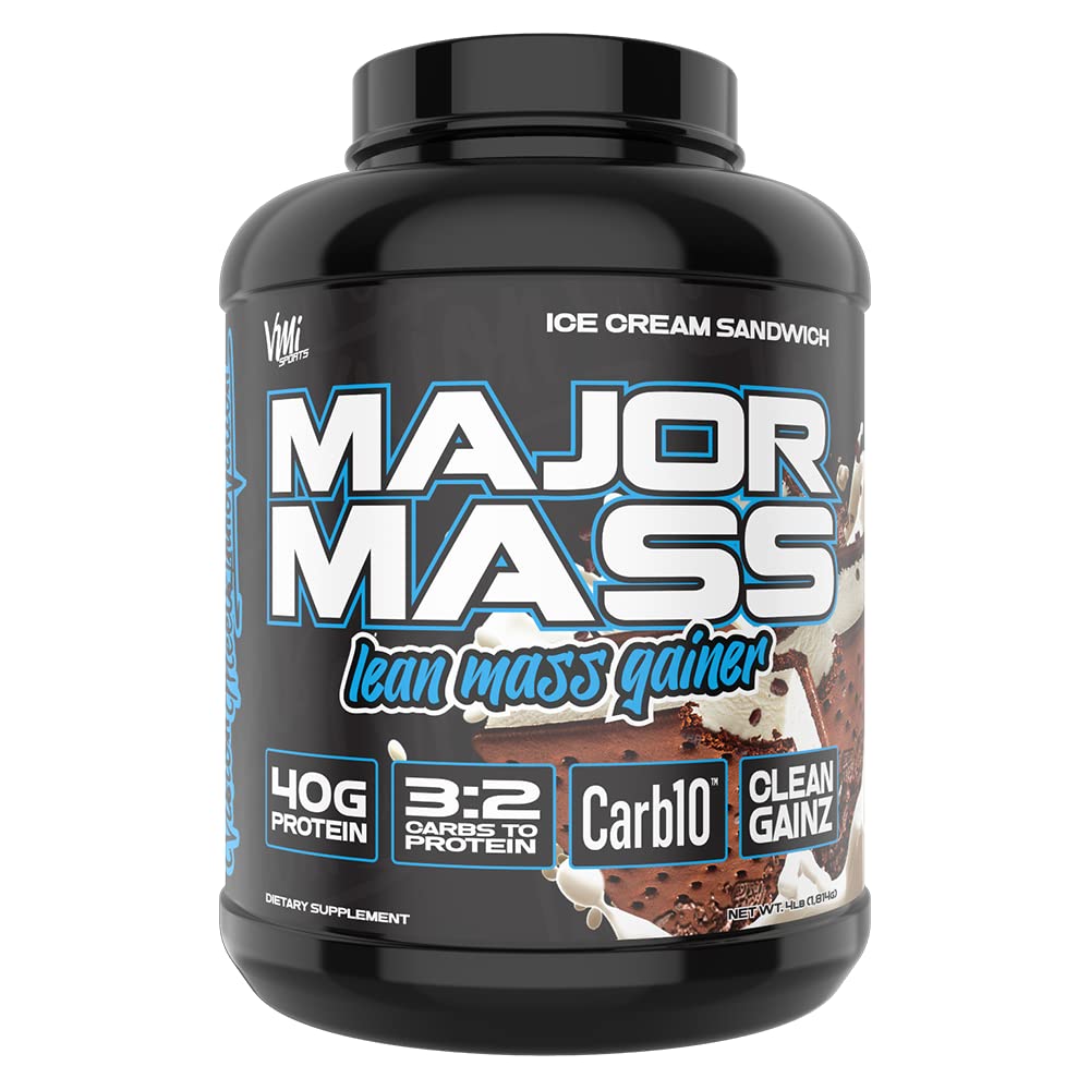 VMI Major Mass Lean Mass Gainer bottle with Ice Cream Sandwich flavor