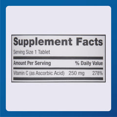 Ingredients for MAJOR Vitamin C 250 Mg 100 Tablets