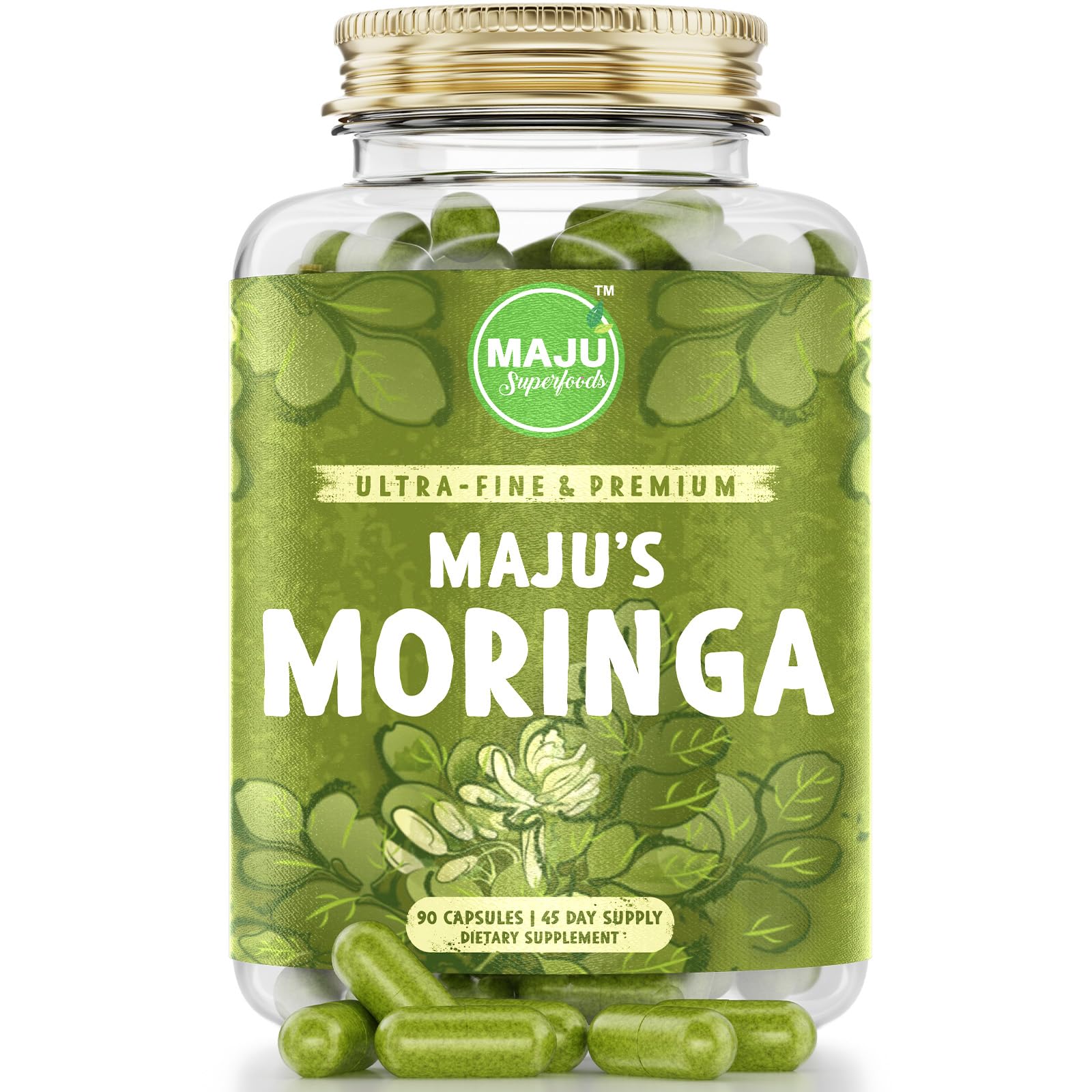 Maju Organic Moringa capsules bottle 90 count
