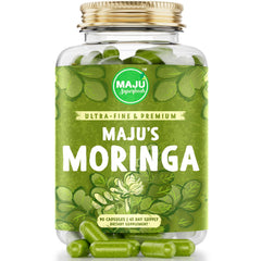 Maju Organic Moringa capsules bottle 90 count