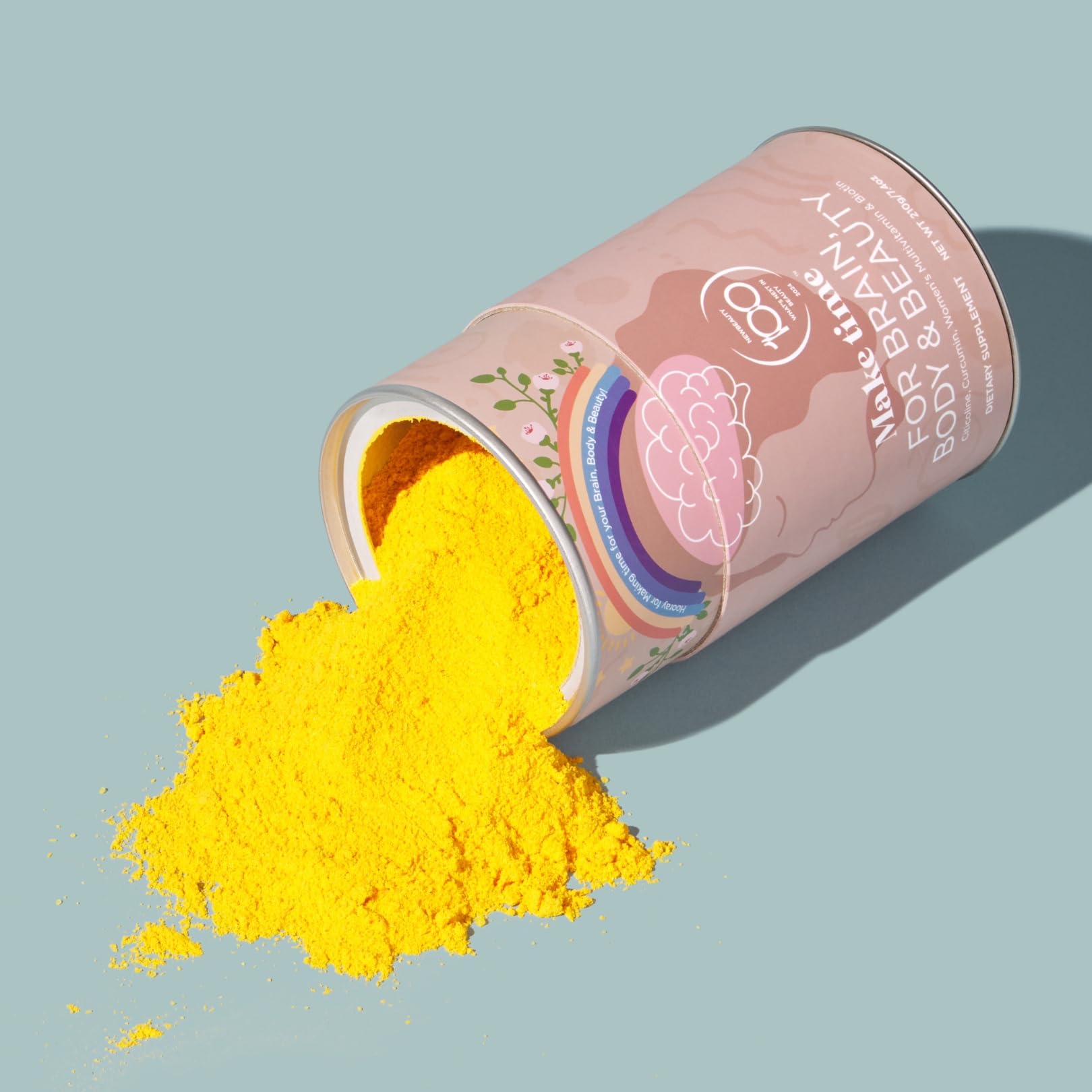 Prepared orange beverage showing the powder mixed in a glass