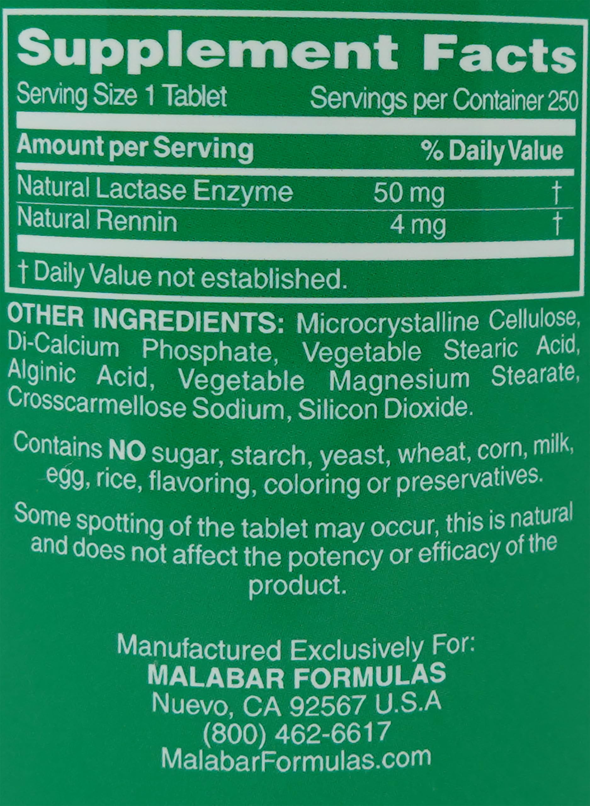 Close-up of Malabar Super Milk Digestant tablet showing double strength formula