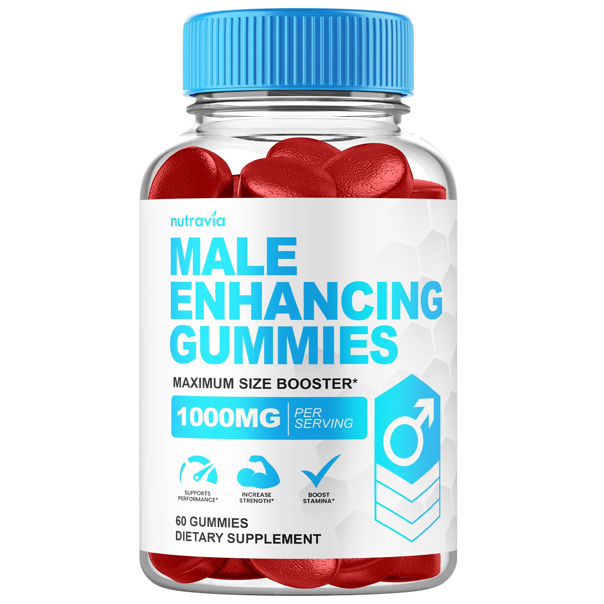 Bottle of Male Enhancing Gummies 6 in 1 Testosterone Booster for Men