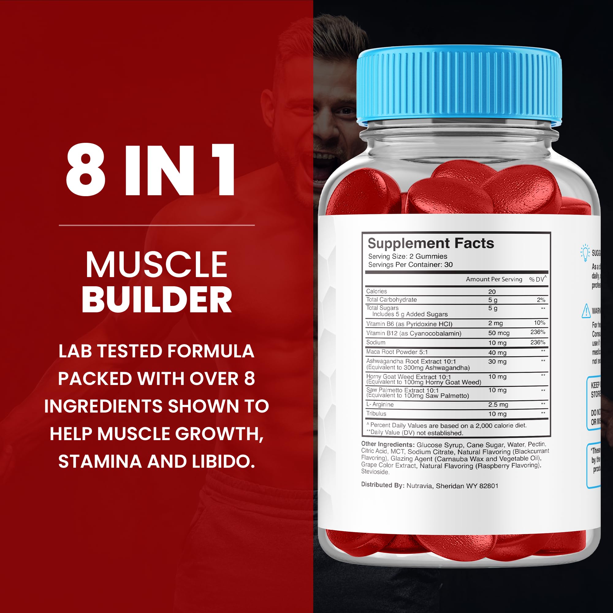Serving suggestion: gummies in a glass with a healthy lifestyle