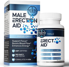 Male enhancing supplement bottle with 60 capsules