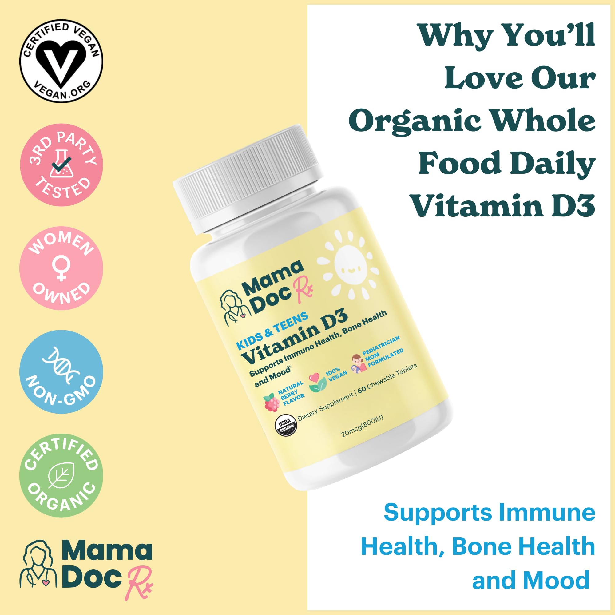 Vitamin D3 chewables for kids—sugar-free and vegan