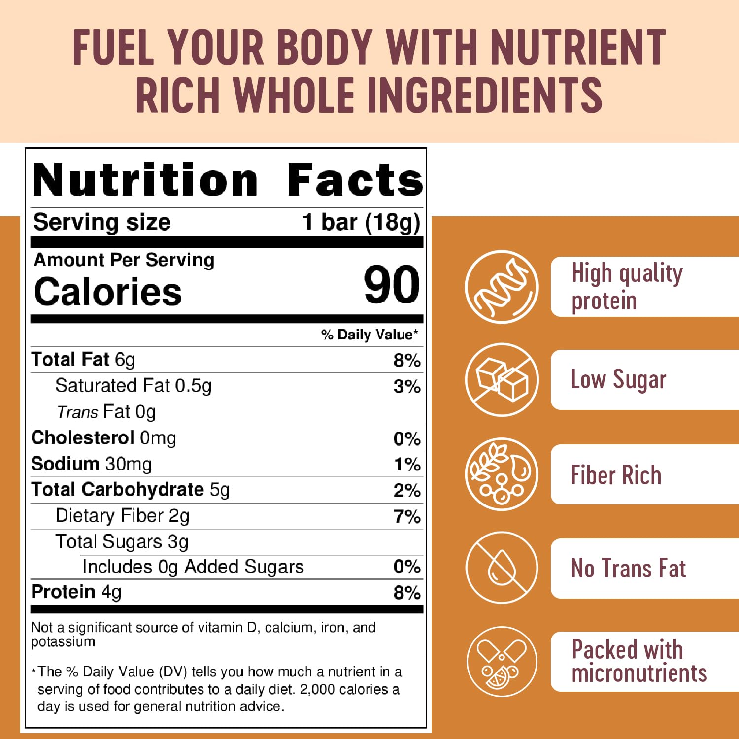 Mammoth Bar Cinnamon Cashew Mini Bar closeup reveals rich cashew and cinnamon flavor