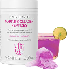 Hero image of Manifest Glow Marine Collagen Peptides with dragon fruit flavor
