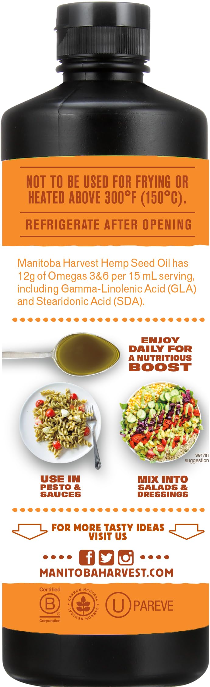 Pouring hemp seed oil into a salad dressing bowl