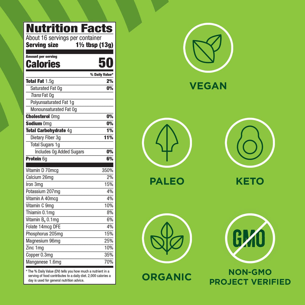 Manitoba Harvest Hemp+ Supergreens powder packaging variant featured