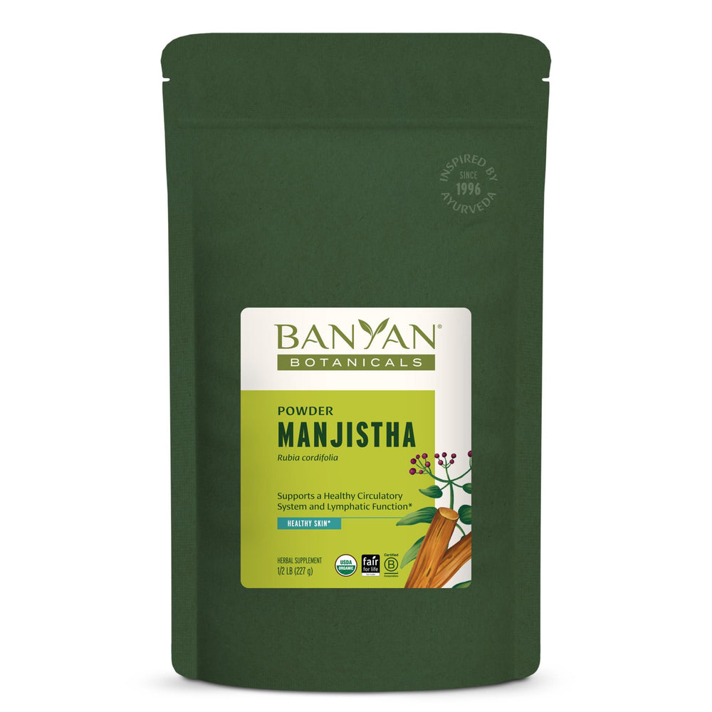 Banyan Botanicals Manjistha Powder jar with label