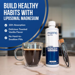 Brain health concept with magnesium glycinate liquid