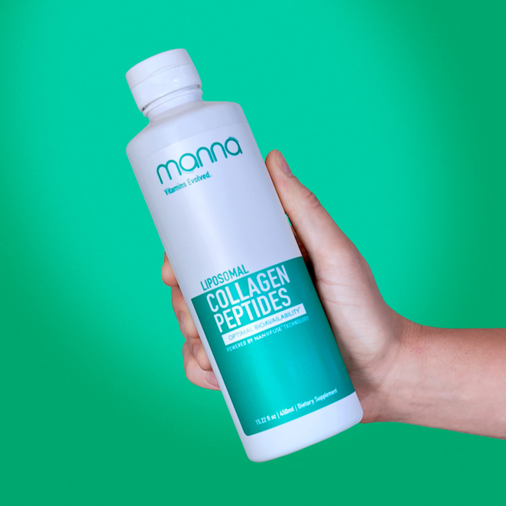 Manna Vitamins Evolved Liposomal Collagen Peptides Liquid bottle, 16oz