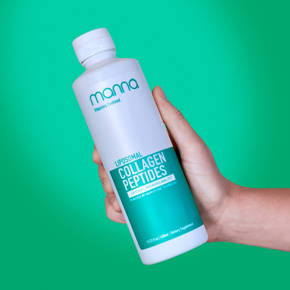 Manna Vitamins Evolved Liposomal Collagen Peptides Liquid bottle, 16oz
